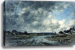 Постер Буден Эжен (Eugene Boudin) Landscape with washerwomen, 1873