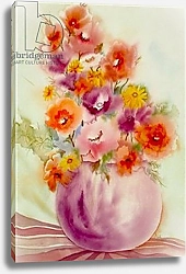 Постер Пушпарадж Нила (совр) Flowers in a Purple Vase