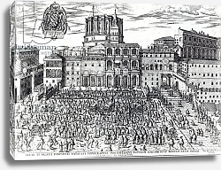 Постер Школа: Итальянская 16в. The Benediction of Pope Pius V in St.Peter's Square c.1567