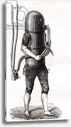 Постер Школа: Французская The Diving Machine of Karl Heinrich Klingert, 1797, from 'Les Merveilles de la Science', published c.1870