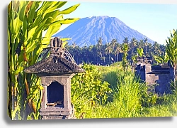 Постер Вид на гору Агунг, Амед, Бали