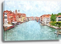 Постер Вид главного водного канала в Венеции