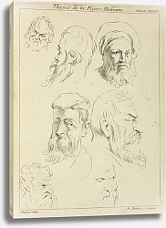 Постер Рубенс Петер (Pieter Paul Rubens) Seven male heads, all with beards, two wearing caps