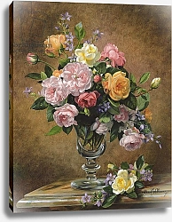 Постер Уильямс Альберт (совр) Roses in a glass vase