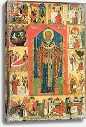 Постер St. Nicholas of Moshajsk with scenes from his life