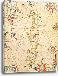 Постер Прунс Пьетро (карты) The Island of Crete, from a nautical atlas, 1651