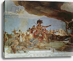Постер Тьеполо Джованни America, one of the Four Continents from the ceiling of the 'Treppenhaus', 1750-53