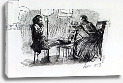 Постер Розетти Данте Rossetti being sketched by Elizabeth Siddal, September 1853