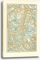 Постер Карта Скандинавских гор