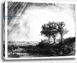 Постер Рембрандт (последователи) The Three Trees, engraved by James Bretherton