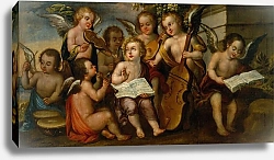 Постер Корреа Хуан The Infant Jesús with Angelic Musicians