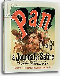 Постер Шере Жюль Reproduction of a poster advertising 'Pan', a journal of satire, edited by Alfred Thompson