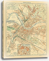Постер Карта Дрездена, конец 19 в.