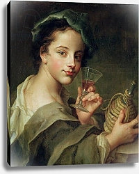 Постер Мерсье Филипп Woman with a Glass of Wine