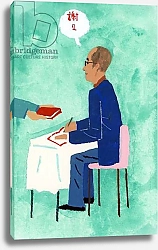 Постер Хируёки Исутзу (совр) A novelist signing a book, at a signing event、2016，