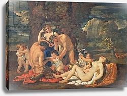 Постер Пуссен Никола (Nicolas Poussin) The Infancy of Bacchus, or The Little Bacchanal, c.1624-25