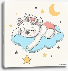 Постер Медвежонок на облачке