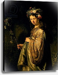Постер Рембрандт (Rembrandt) Saskia as Flora, 1634