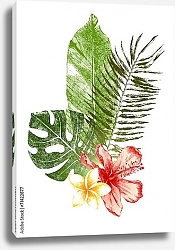 Постер Тропические листья и цветы