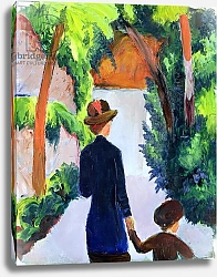 Постер Макке Огюст (Auguste Maquet) Mother and Child in the Park, 1914