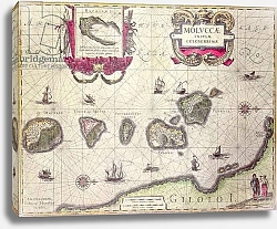 Постер Бланк Дж. Map of The Moluccan Island, engraved by Jodocus Hondius, 1630