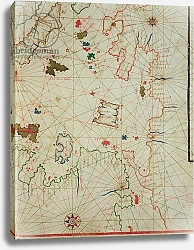 Постер Школа: Итальянская 17в. The Peloponnese with the island of Limnos, from a nautical atlas, 1646