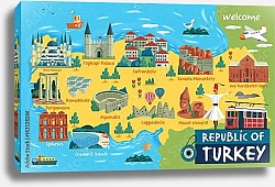 Постер Карта Турции для путешественника