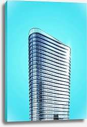 Постер Современное офисное здание на ярко-голубом небе