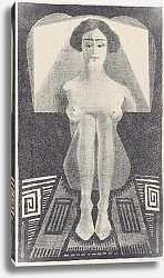 Постер Мескита Сэмюэль Frontaal gezien, zittend naakt in geometrische omgeving