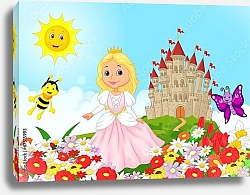 Постер Маленькая принцесса в цветочном саду