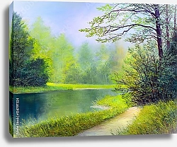 Постер Озеро на краю леса