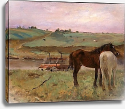 Постер Дега Эдгар (Edgar Degas) Лошади на лугу 2