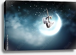 Постер Балерина на фоне луны