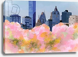 Постер Хируёки Исутзу (совр) New York and cherry blossoms、2016，