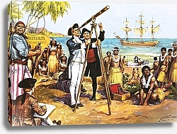Постер Салинас Альберто Captain Cook making astronomical observations at Tahiti