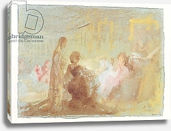 Постер Тернер Уильям (William Turner) Interior at Petworth House with people in conversation, 1830