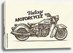 Постер Иллюстрация с винтажным мотоциклом