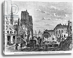 Постер Торигни Феликс (грав) Paris, demolition of a part of the Cite to extend the buildings of the new Hotel-Dieu