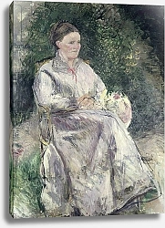 Постер Писсарро Камиль (Camille Pissarro) Portrait of Julie Velay, Wife of the Artist, c.1874