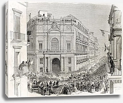 Постер Palazzo Doria d'Angri, Naples, Italy. Creatde by Leroux and Godefroy, published on L'Illustration, J