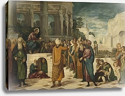 Постер Тинторетто Джакопо Christ and the Adulteress, 1550-80