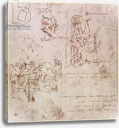 Постер Микеланджело (Michelangelo Buonarroti) W.3v Roughly sketched designs for furniture and decorations
