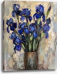 Постер Blue irises in a vase