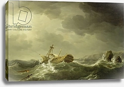 Постер Брукинг Чарльз Ship Wrecked on a Rocky Coast, c.1747-50