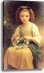 Постер Бугеро Вильям (Adolphe-William Bouguereau) Девочка, плетущая венок