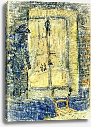 Постер Ван Гог Винсент (Vincent Van Gogh) Окно в ресторане Bataille, 1887