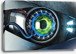 Постер Зелёный кибер глаз 
