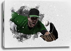 Постер Бейсболист в зелёной форме