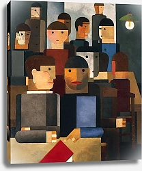 Постер Зайверт Франц Discussion, 1926, by Franz Wilhelm Seiwert, oil on plywood, 84x74 cm.