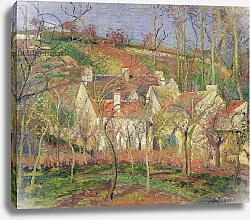 Постер Писсарро Камиль (Camille Pissarro) The Red Roofs, or Corner of a Village, Winter, 1877